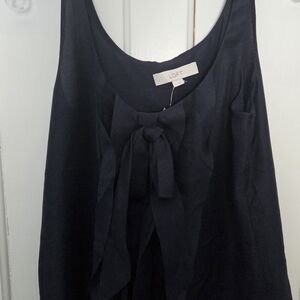 LOFT Black Sleeveless Blouse with Bow